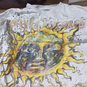 Distressed white sublime T-shirt from urban outfitters Size m can fit up to XL